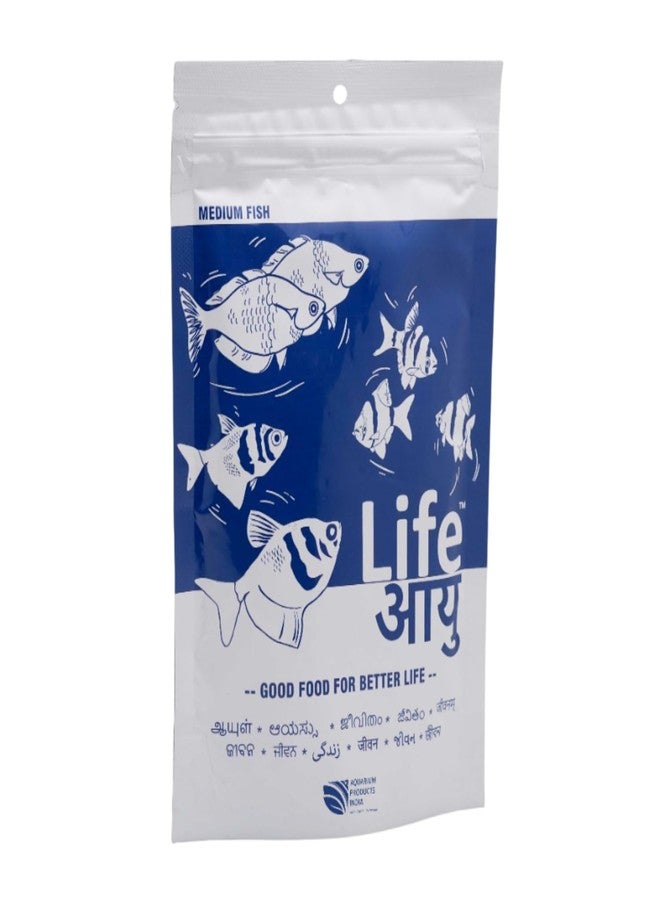 طعام أسماك لايف أيو المحايد | نظام غذائي يومي أيورفيدي لجميع أحجام الأسماك (متوسط، 100 غرام) - Image 1